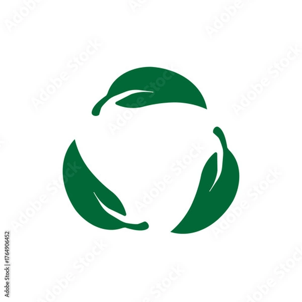 Obraz Leaf Recycle Symbol SVG, Eco Friendly Icon, Green Sustainability Logo, Nature Recycling Design, Svg Files for Cricut