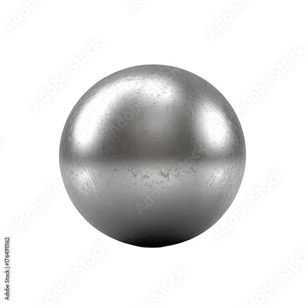 Obraz Metallic sphere, rendered with subtle shading, isolated against black