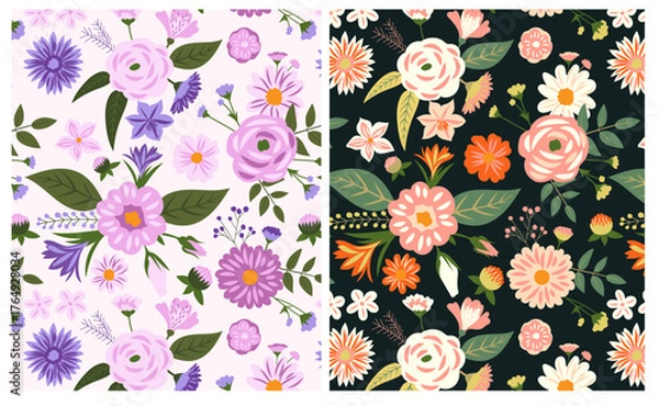 Obraz seamless vector pattern design floral textile pattern design