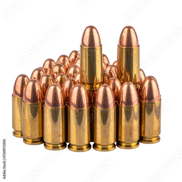 Fototapeta Stack bronze ammo mm Bullet transparent background png 