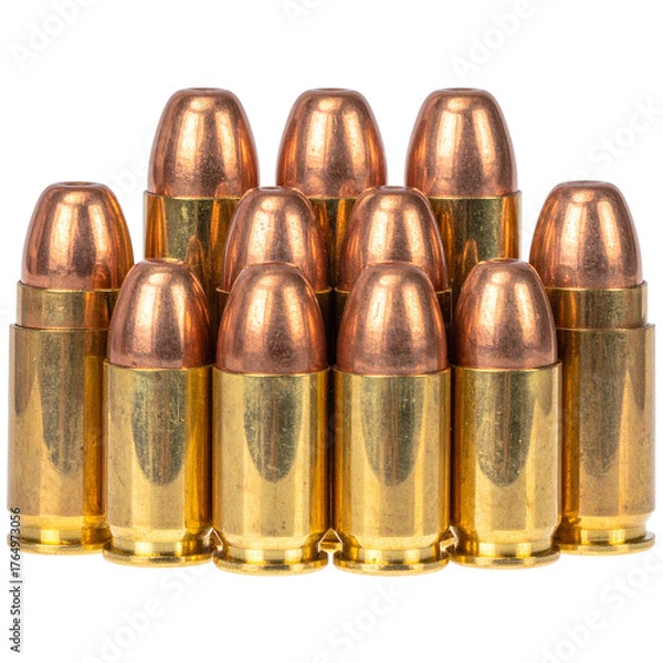 Fototapeta Stack bronze ammo mm Bullet transparent background png