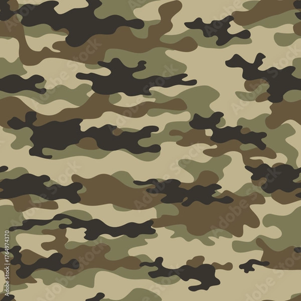 Obraz Modern camouflage seamless military background, army texture, forest design