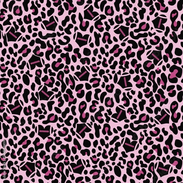 Obraz 
Leopard print seamless pink pattern vector illustration animal design