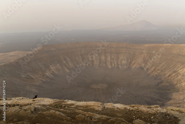 Obraz hiking in the volcano landscape of Timanfaya in Lanzarote