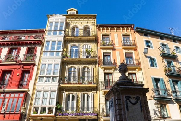 Fototapeta Modernist buildings in the city of Bilbao, in Vizcaya, Basque Country.