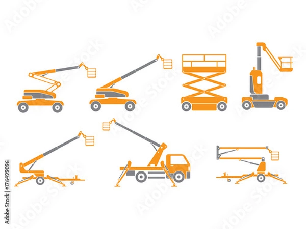 Obraz Lifting machine icons set. Vector. Illustration