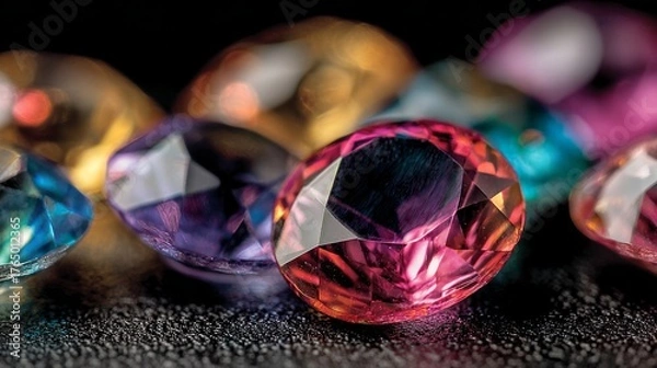 Obraz Polished colorful glowing gemstones.