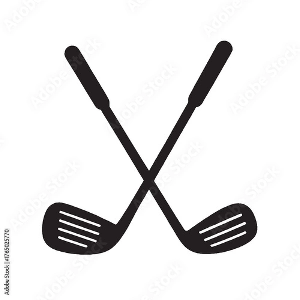 Fototapeta Crossed Golf Clubs Icon – Sports Equipment Silhouette Vector