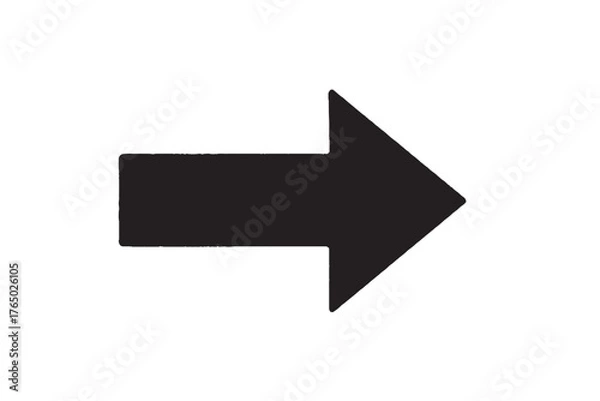 Fototapeta Bold Black Right Arrow Symbol Icon Vector Illustration