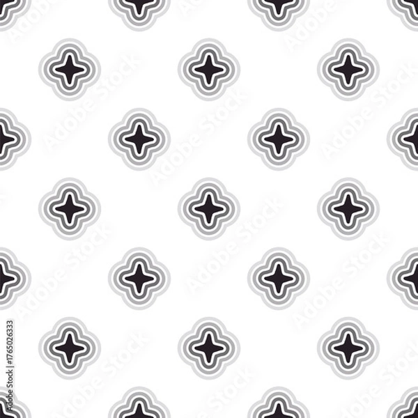Obraz Black Shining Stars Aura Seamless Pattern, White Background.