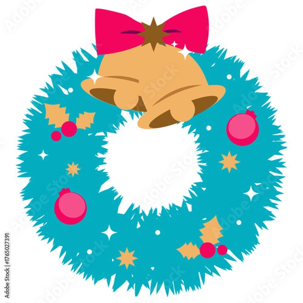 Fototapeta クリスマスリースのイラスト