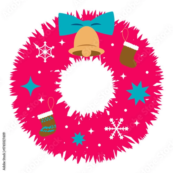 Fototapeta クリスマスリースのイラスト