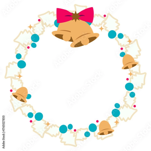 Fototapeta クリスマスリースのイラスト