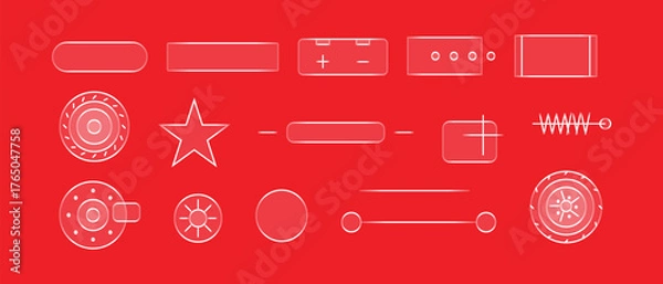 Fototapeta Trendy Liquid Glass Automotive UI Kit for Modern App and Web Interfaces