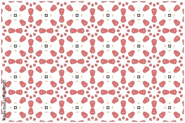 Fototapeta Vector seamless pattern with pink hearts for textile, wallpaper, or paper decoration