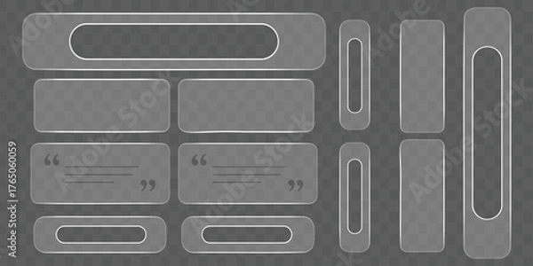 Obraz Glass UI design elements, transparent buttons, text boxes, vector design assets