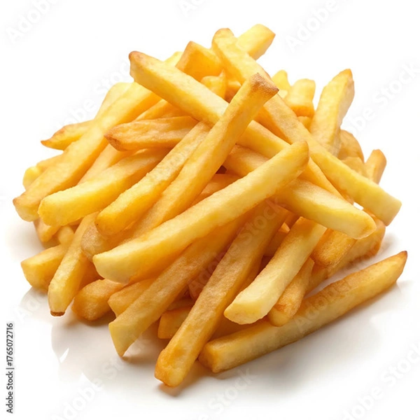 Fototapeta French fries isolated on a white background, showcasing