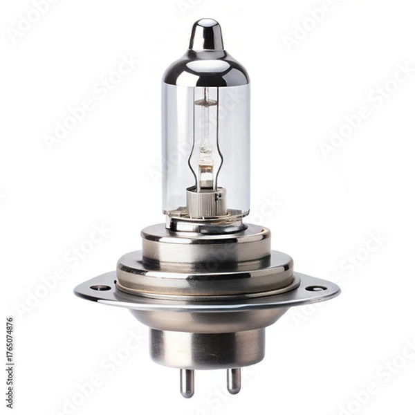 Fototapeta A halogen bulb for a car on a white background, showcasing