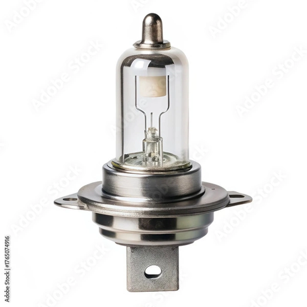 Fototapeta A halogen bulb for a car on a white background, showcasing