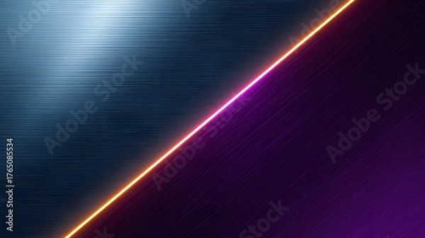 Obraz Sleek modern blue and purple gradient with vibrant neon stripe for high-tech design projects and cool presentations