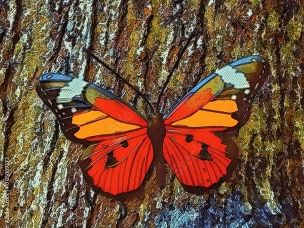 Obraz butterfly on a tree