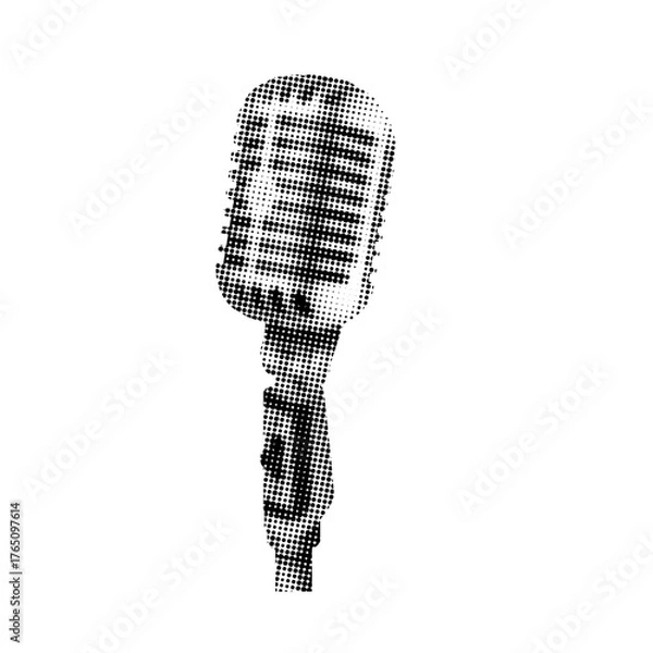 Obraz retro microphone isolated on white