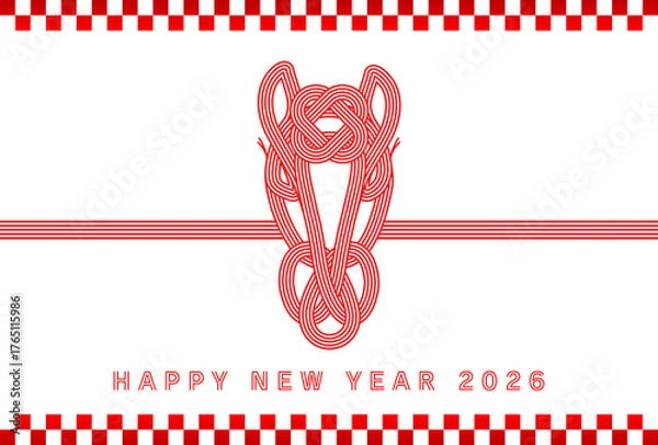 Obraz おしゃれシンプルな2026年午年年賀状
