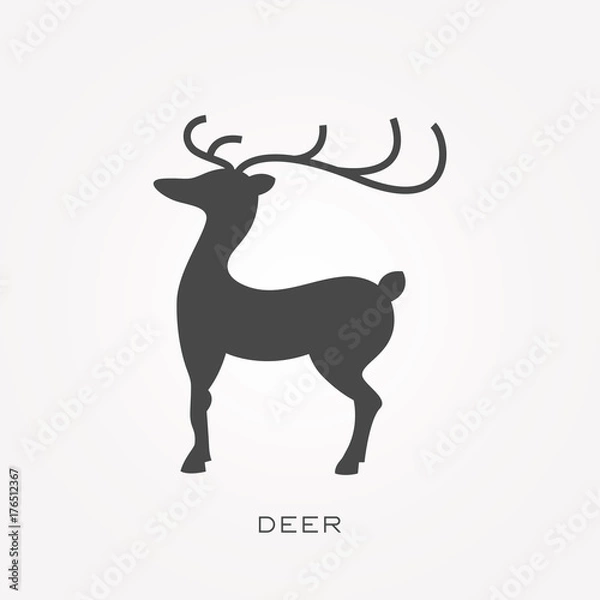 Fototapeta Silhouette icon deer