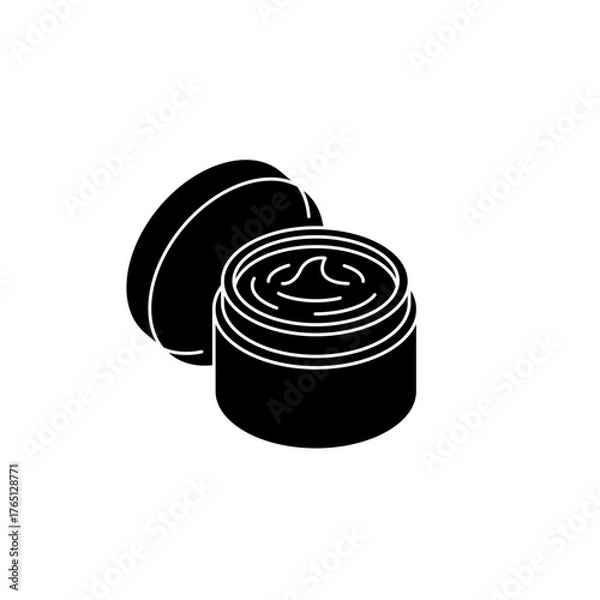 Fototapeta Jar for cosmetics icon set. Packaging bottle jar, lotion, cream, make up, skincare, beauty skin, moisturizing, sunblock, sunscreen protection product label, vector isolated on white background.