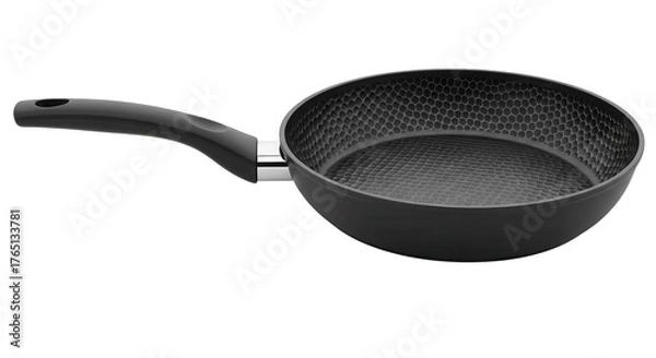 Fototapeta Black Frying Pan With Honeycomb Nonstick Surface