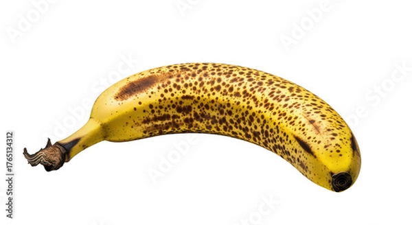 Fototapeta Ripe Spotted Banana Isolated On Black Background