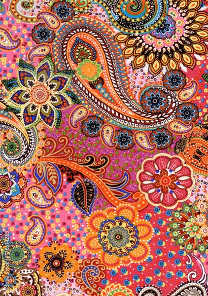 Fototapeta Unique pattern East of Paisley. Paisley pattern, a decorative ornament in the form of drops.
