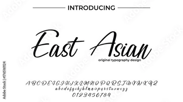 Fototapeta East Asian - Elegant Script Font for Smooth Handwritten Design and Creative Typography