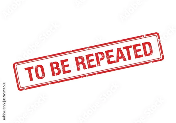 Fototapeta Red neon stamp to be repeated isolated on transparent background