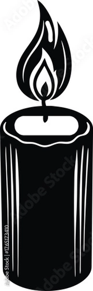 Fototapeta Minimal Candle Vector Illustration Burning Candle Icon for Celebration and Religious Design on png transparent background [Converted]