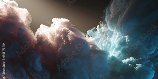 Obraz Abstract Ink Clouds with Dramatic Lighting Fluid Art Smoke Effect Texture