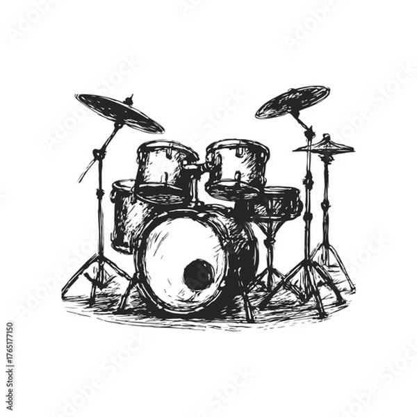 Obraz Dynamic Drum Set Sketch