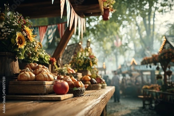 Obraz Fall Harvest Festival Display Abundance Autumn Market Produce Stand