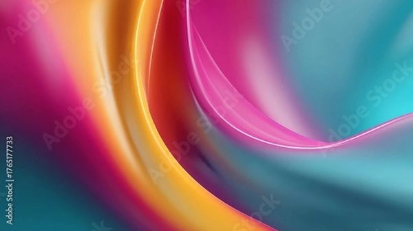 Obraz Fluid Abstract Blend Digital Artwork Mesmerizing Gradient Waves and Colors