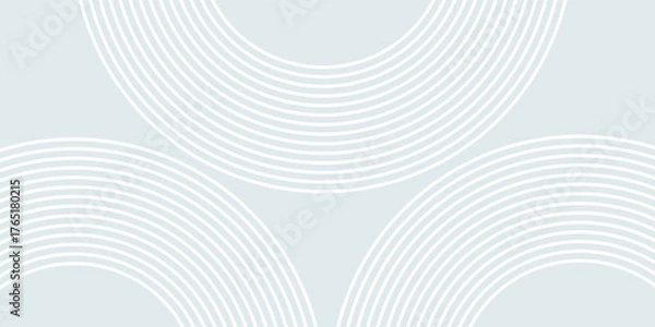 Fototapeta Abstract geometric background with subtle white circles. Modern overlapping circle line pattern. Futuristic concept for covers, posters, banners, brochures, presentations, and flyers.