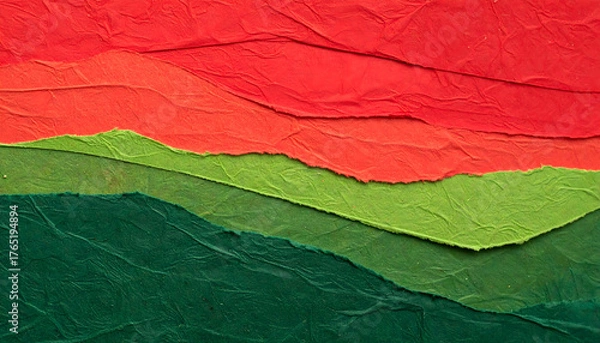 Obraz クリスマスカラーの和紙