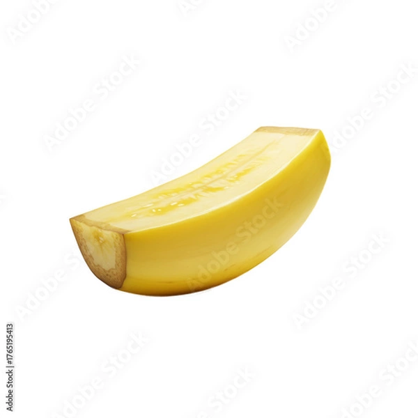 Obraz Yellow Banana Slice Isolated On A Yellow Background 3D Render