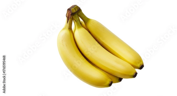Obraz Yellow Bananas Bunch Isolated Yellow Background Realistic Photo