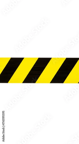 Obraz Yellow Black Caution Tape on Yellow Background With Shadows