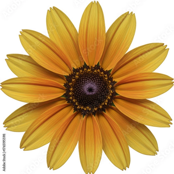 Obraz Yellow Black Eyed Susan Flower Isolated Transparent Background Realistic Photo