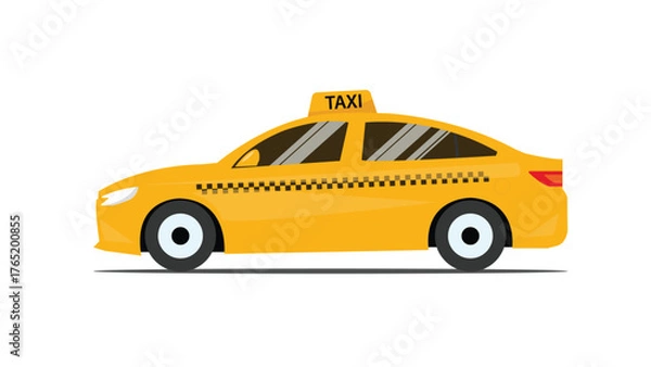 Obraz Taxi yellow checkered cab. Cartoon car icon