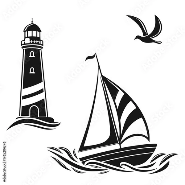 Obraz High quality black symbols clean on white background