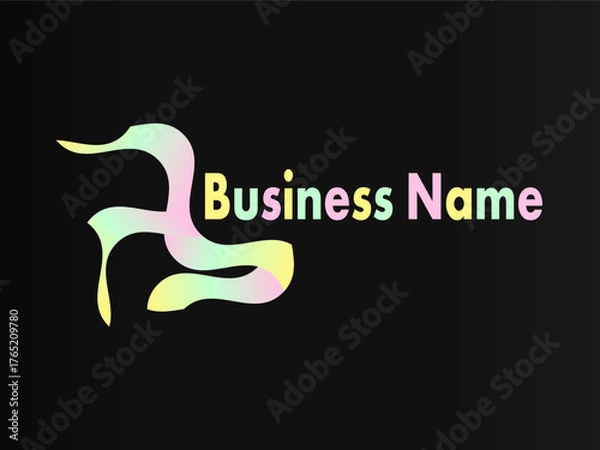 Fototapeta Dynamic Pastel Gradient Abstract Logo Design for Business Branding