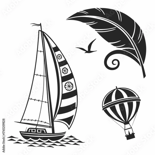 Obraz Design symbols elegant flat on white background