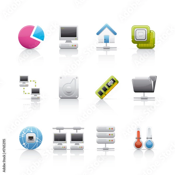 Obraz Icon Set - Hardware and connections